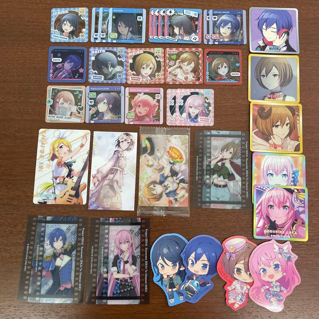 ❶プロセカ ぱしゃこれ ウエハースカードメモステ 缶バッジ まとめ売り