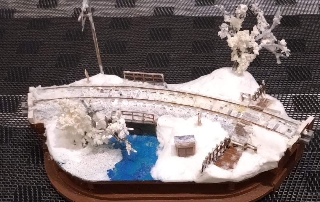 冬の鉄道模型 雪景色 車両、ケース付