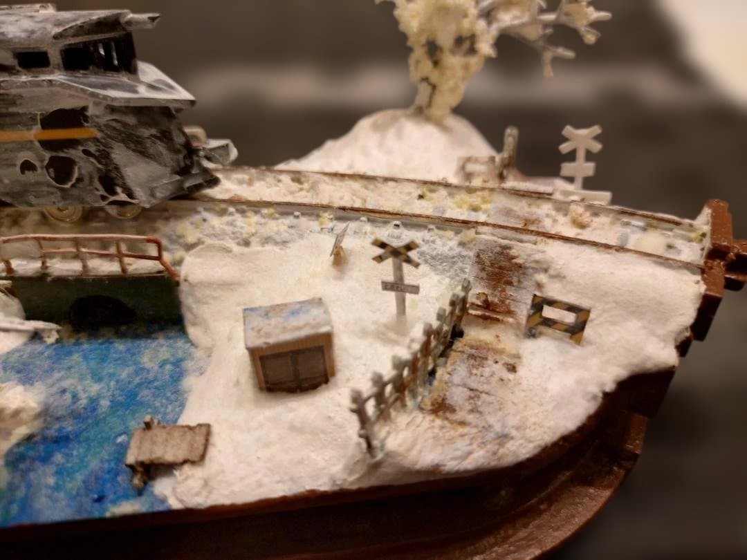 冬の鉄道模型 雪景色 車両、ケース付