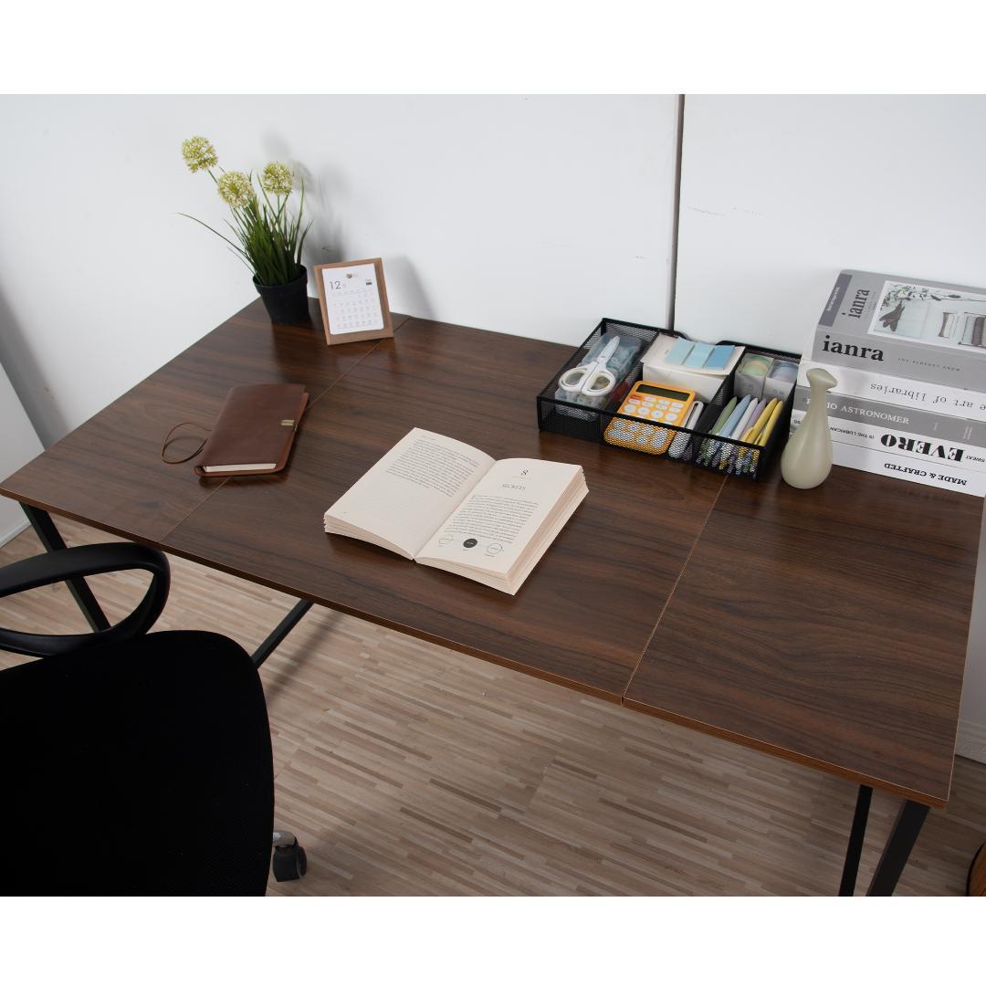 【2個セット】【ダークブラウン】パソコンデスク シンプル 極簡易デスク木製 机