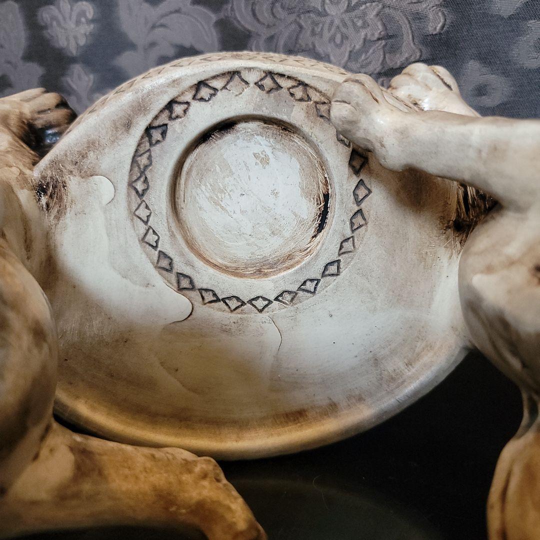 ヴィンテージ　ライオン彫刻の置物　 ウイスキーホルダー　酒台　インテリア　多用途