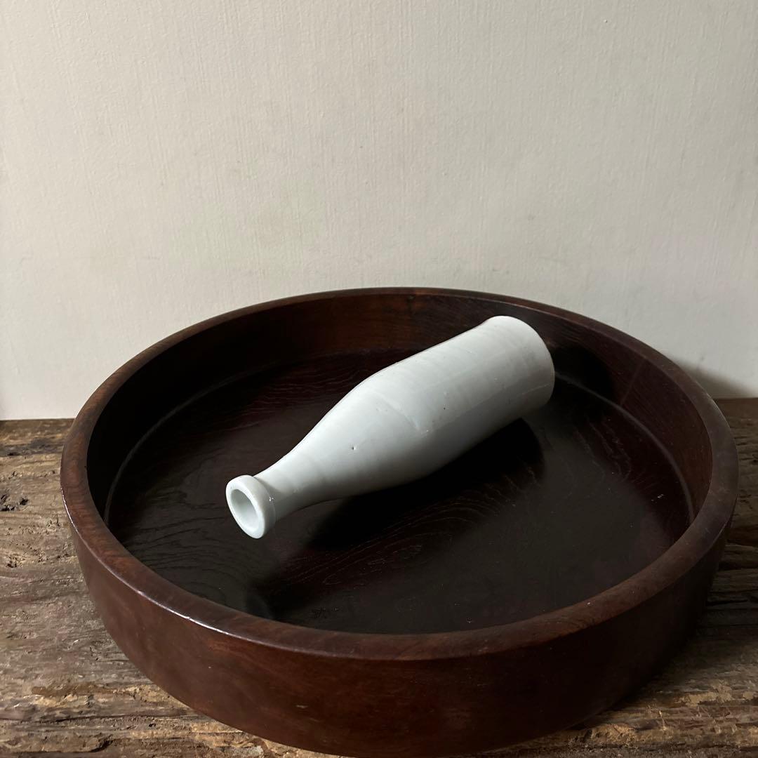 平佐白磁ボトル　明治　波佐見　伊万里　ストーンウェア　瀬戸　李朝　花器　白洲正子