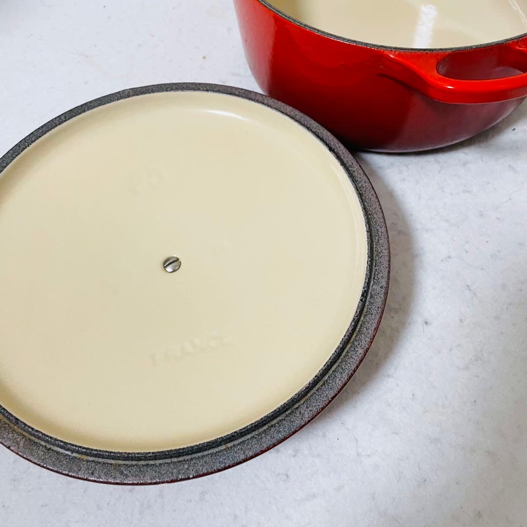 LE CREUSET ココットロンド シグニチャー 20㎝ 定番 綺麗 レア 赤