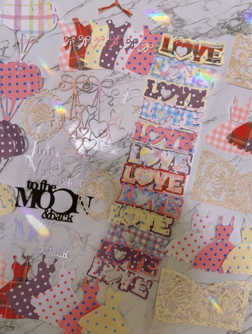 おすそ分けファイルコラージュ素材【Blue】ダイカット付