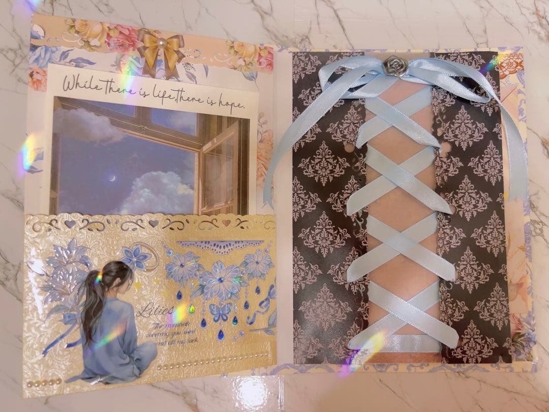 おすそ分けファイルコラージュ素材【Blue】ダイカット付