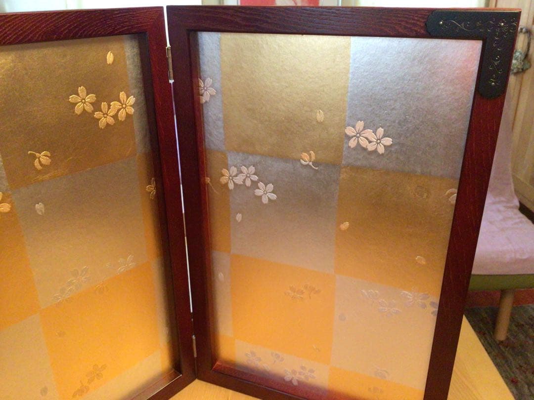 ⭕️⭕️ 【新品】端午の節句 五月人形 屏風 木製 金箔 桜 お雛様⭕️⭕️