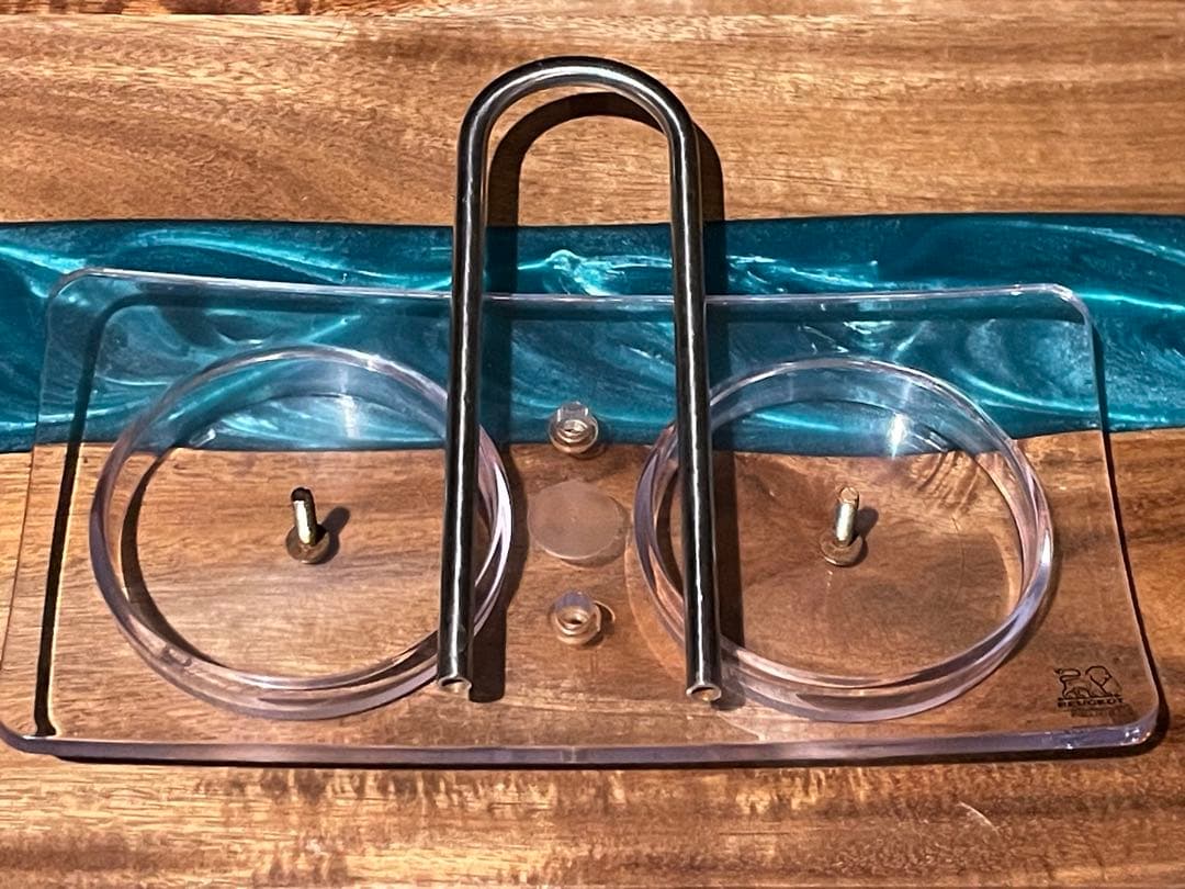 PEUGEOT クレモン　ソルト&ペッパーミル2個(チョコ白木)セットトレー付き