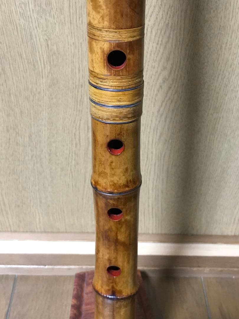 ⭐️都山流尺八　井上昌山銘 銀縁唄口　銀三線継　1尺8寸管　(価格検討中)