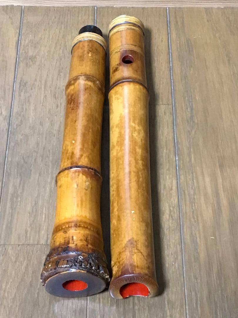 ⭐️都山流尺八　井上昌山銘 銀縁唄口　銀三線継　1尺8寸管　(価格検討中)