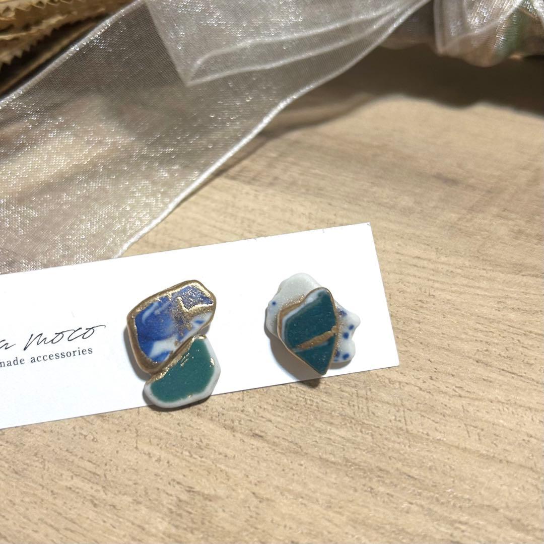 ハンドメイド金継ぎピアス⑦