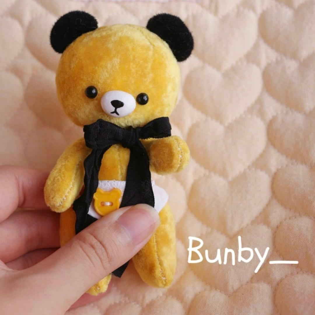 ミニミニテディベア 黒ミミ熊 ぬいぐるみ ハンドメイド 海外作家様 くま 熊