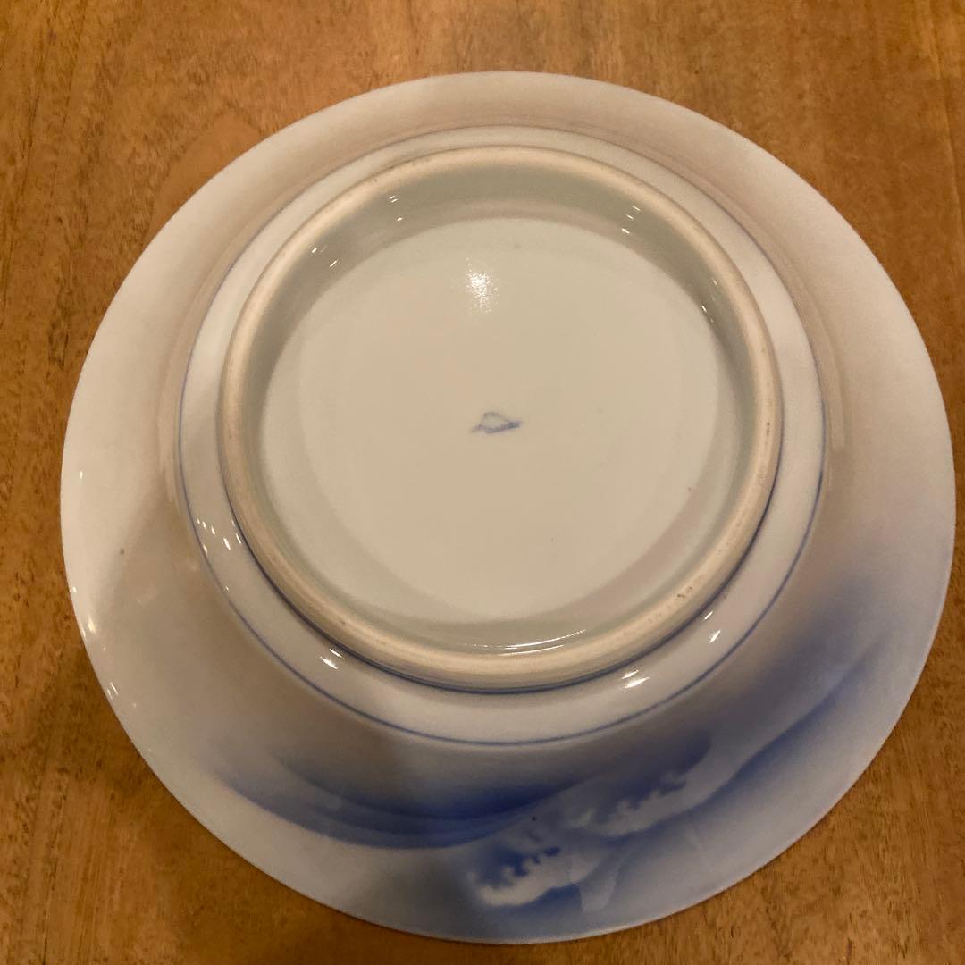 深川製磁青海宝船皿