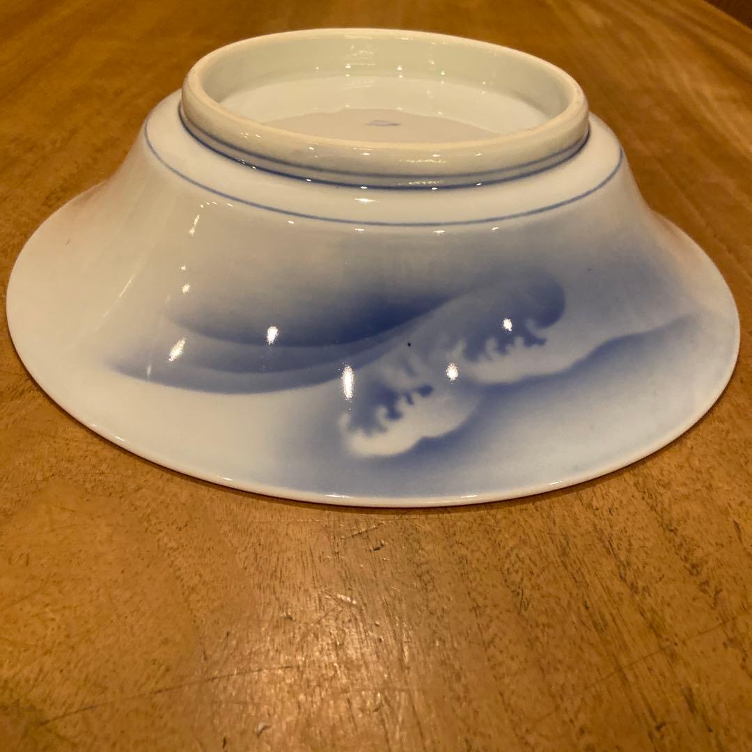 深川製磁青海宝船皿