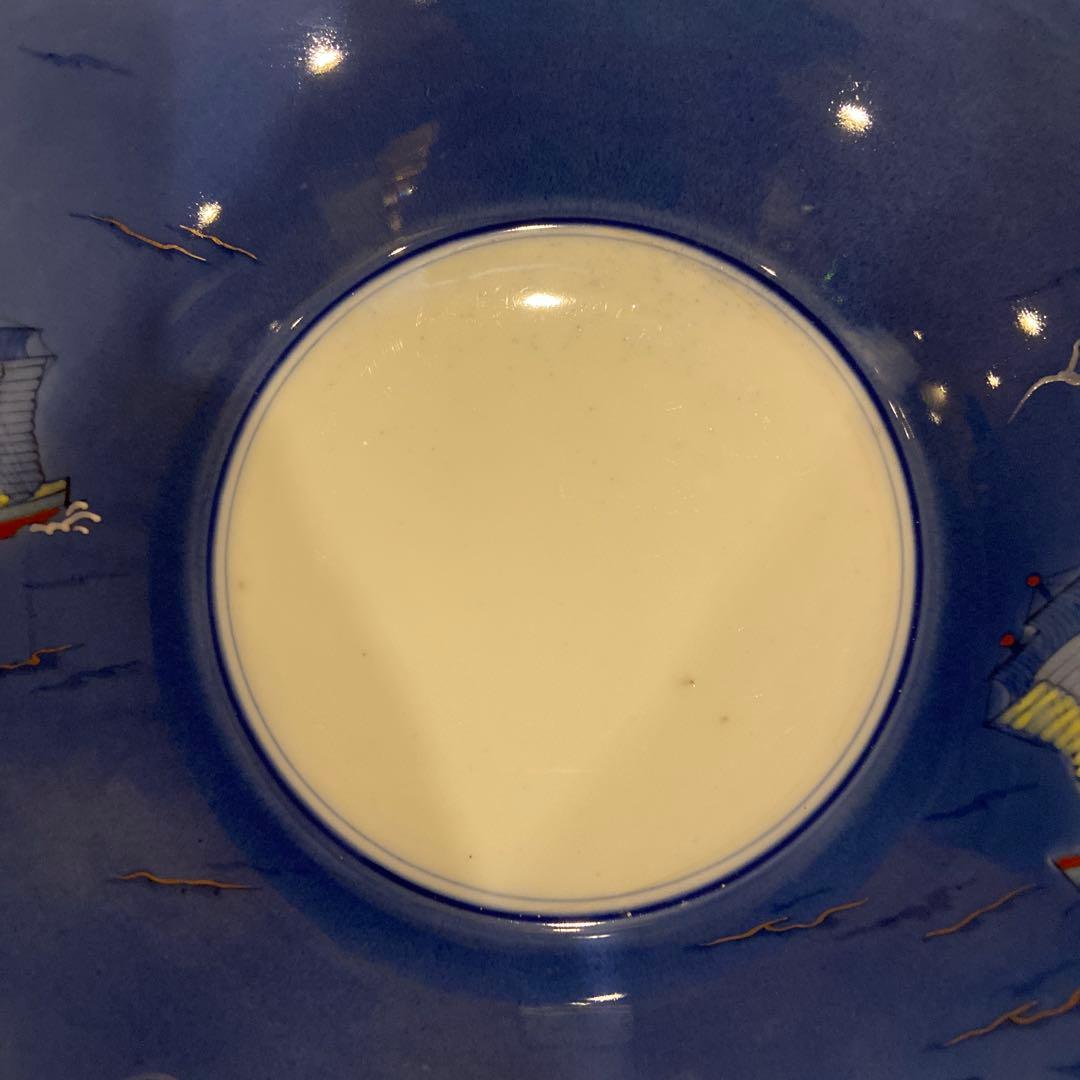 深川製磁青海宝船皿