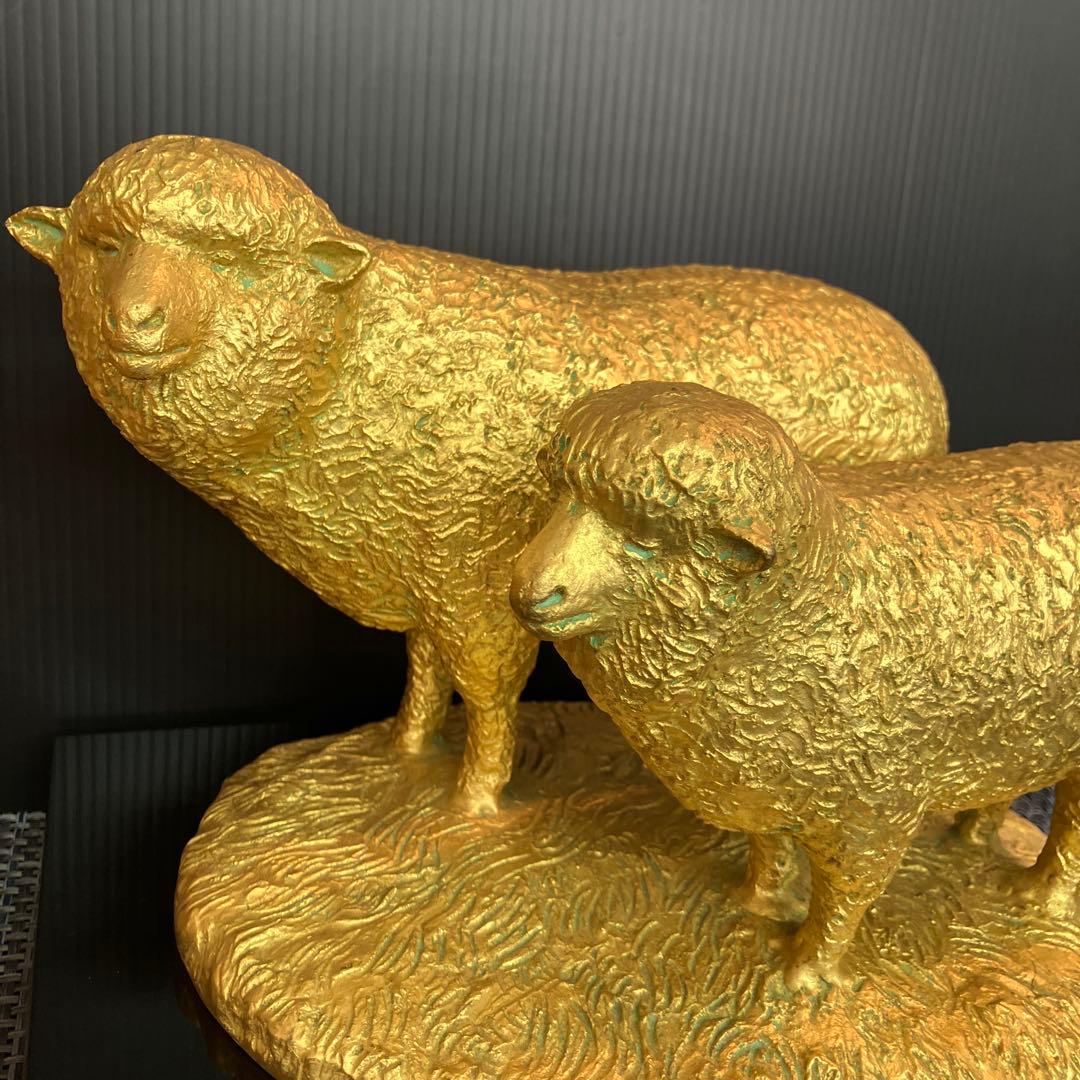 富永直樹　金羊　干支　骨董品　ヴィンテージ ブロンズ製