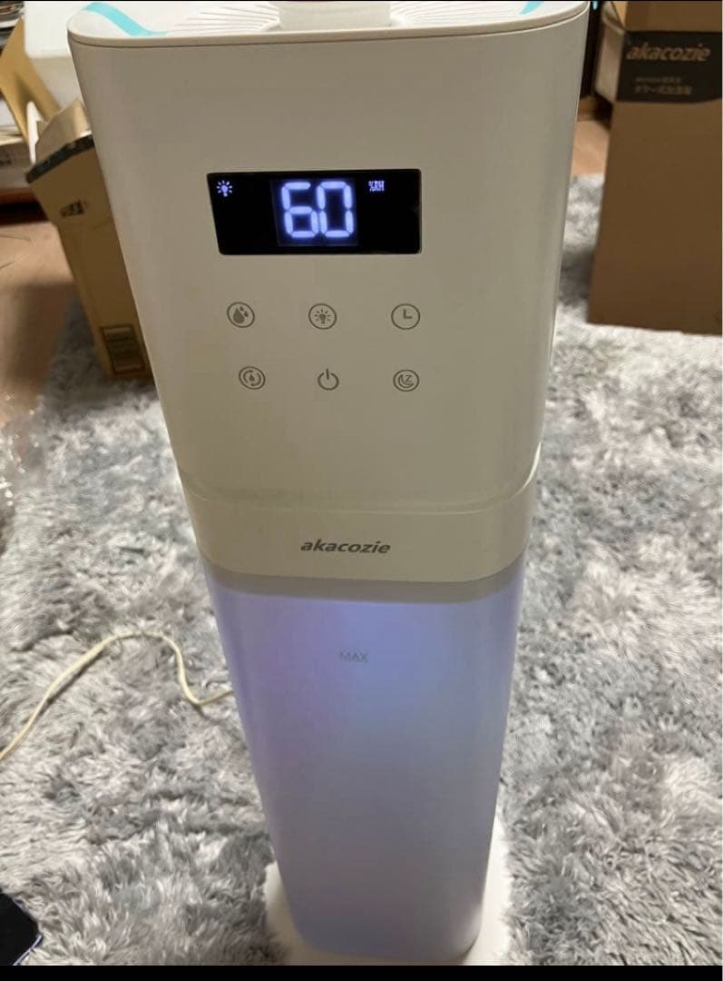 akacozie 置き型加湿器 8L大容量超音波タワー式