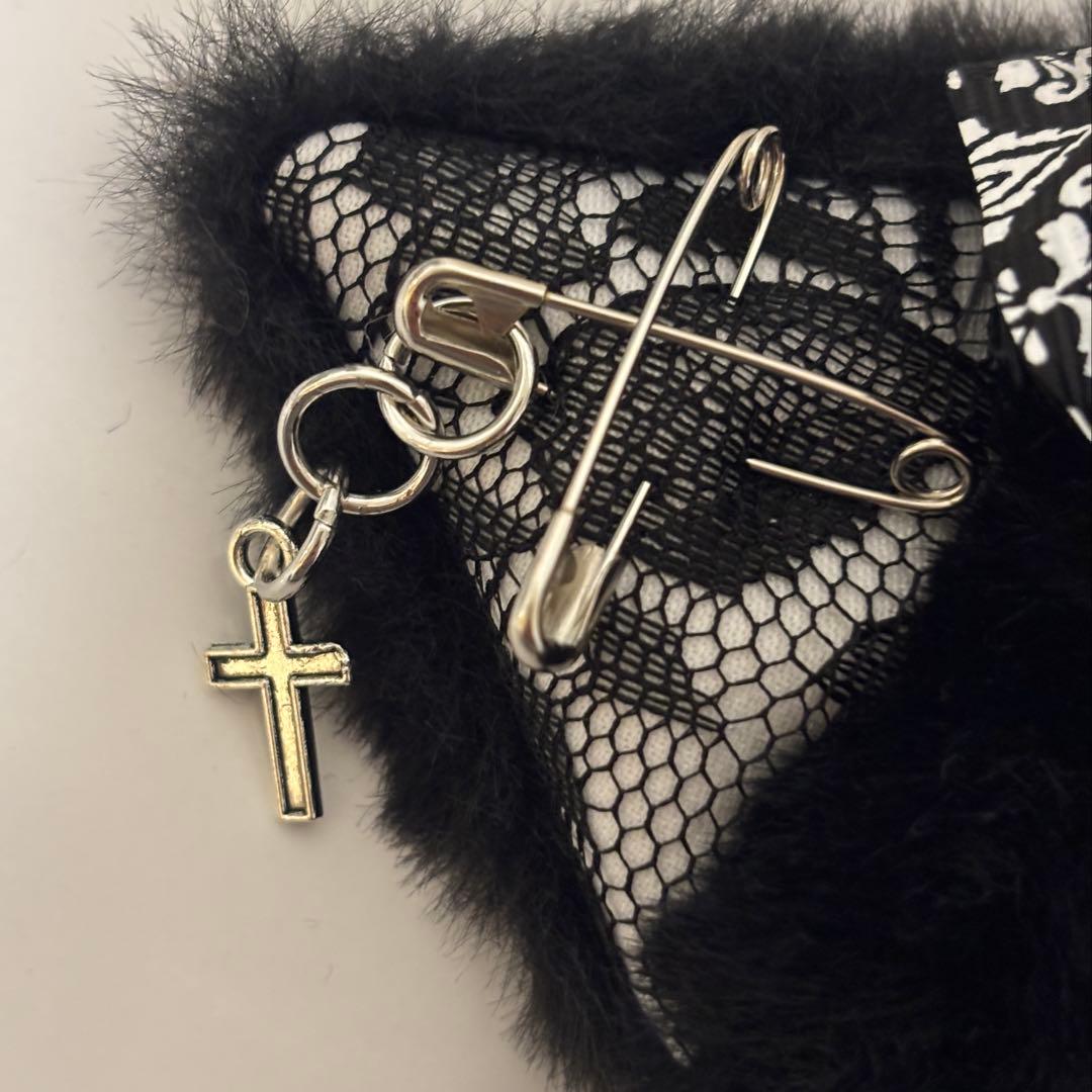 ぬい服 10cm セット売り販売 十字架チャーム付きゴスロリパンク黒猫★