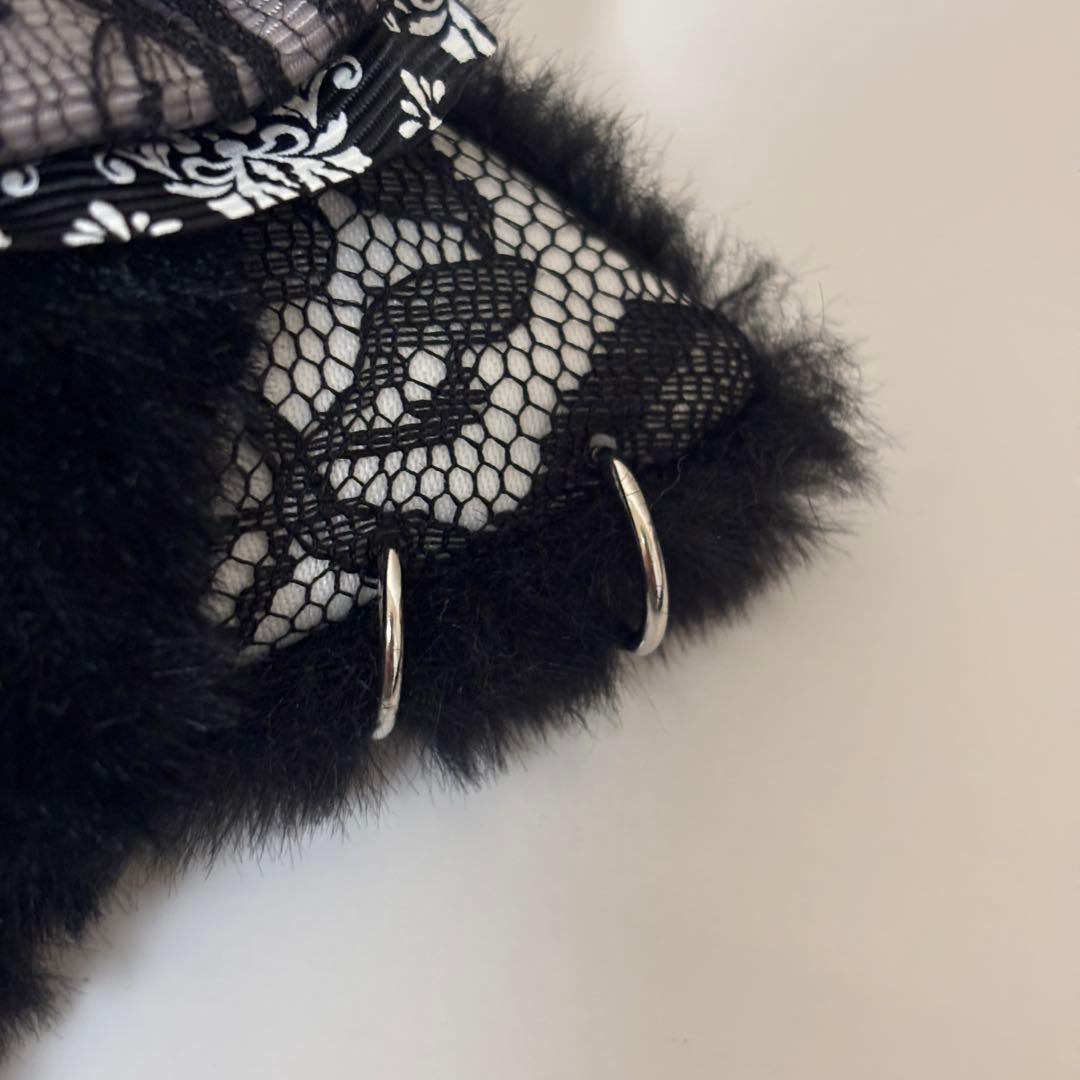 ぬい服 10cm セット売り販売 十字架チャーム付きゴスロリパンク黒猫★