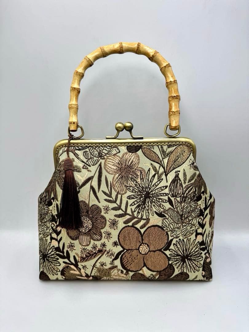 【ハンドメイド】ハンド バッグ バンブー 持ち手 2点セット#362