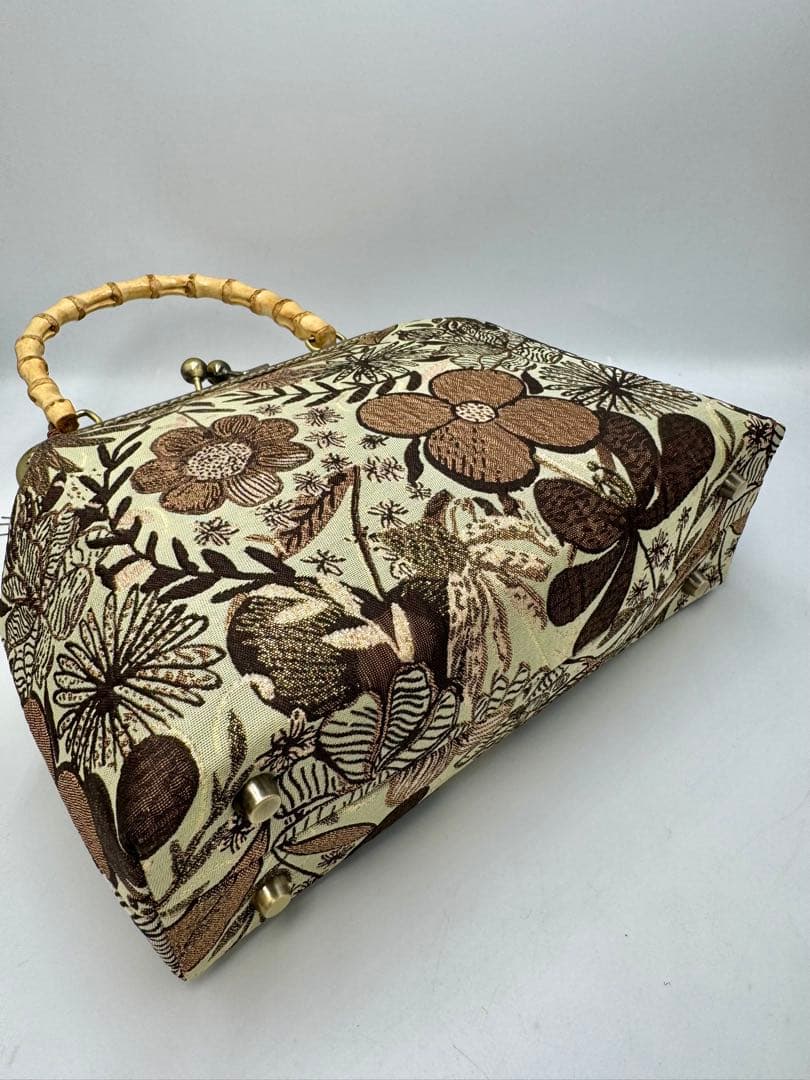 【ハンドメイド】ハンド バッグ バンブー 持ち手 2点セット#362