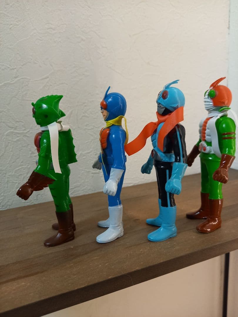 美品ポピー仮面ライダー ソフビ 4体セット