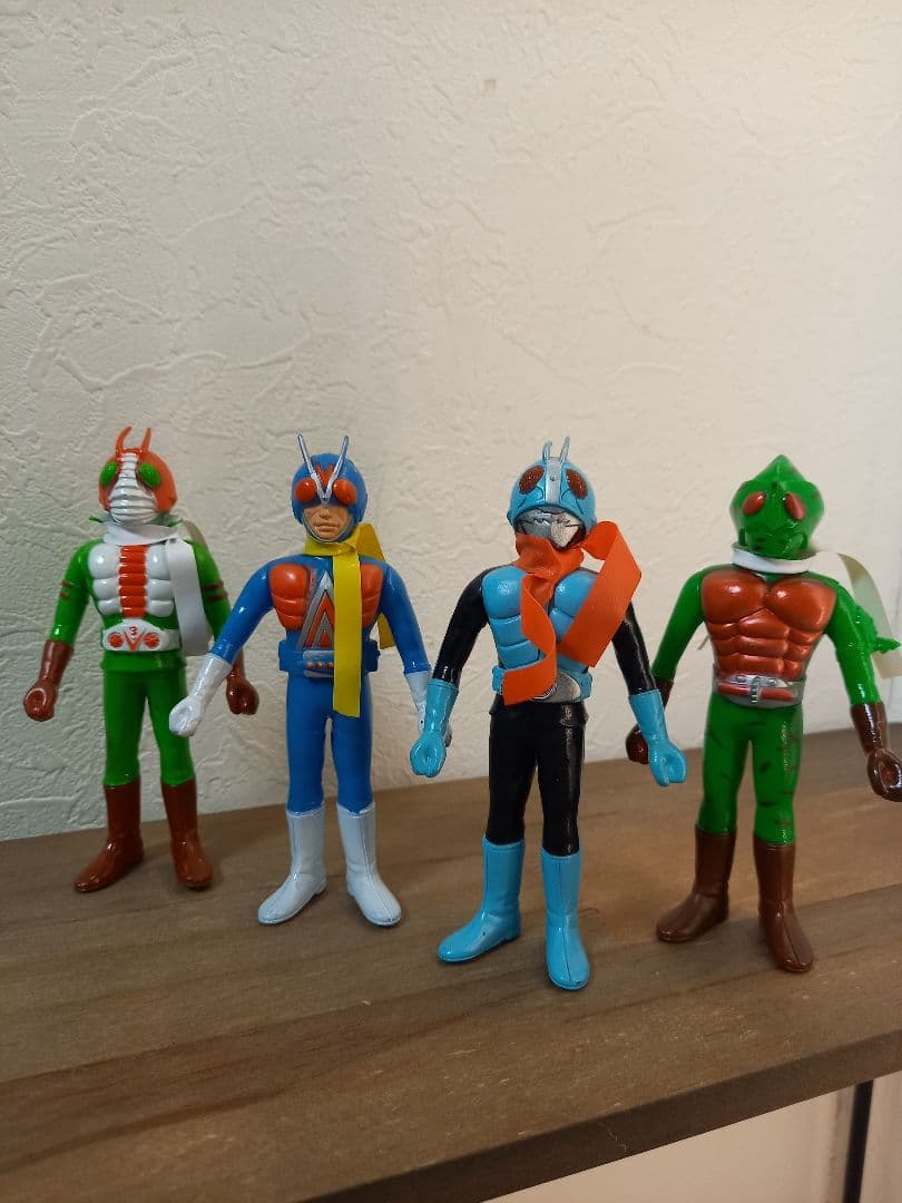 美品ポピー仮面ライダー ソフビ 4体セット