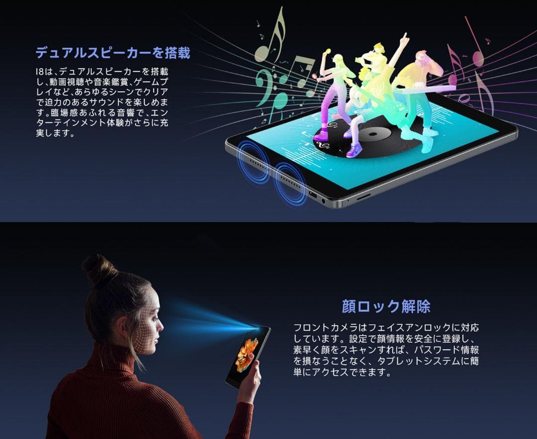 タブレット 7.9インチ 2K IPS画面　Android14