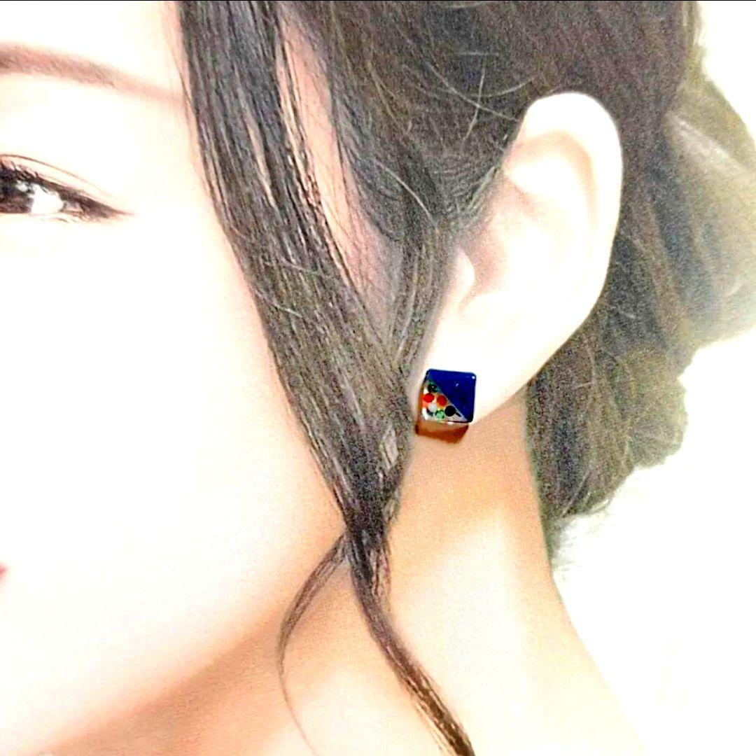 【1058】スクエアのピアス／イヤリング