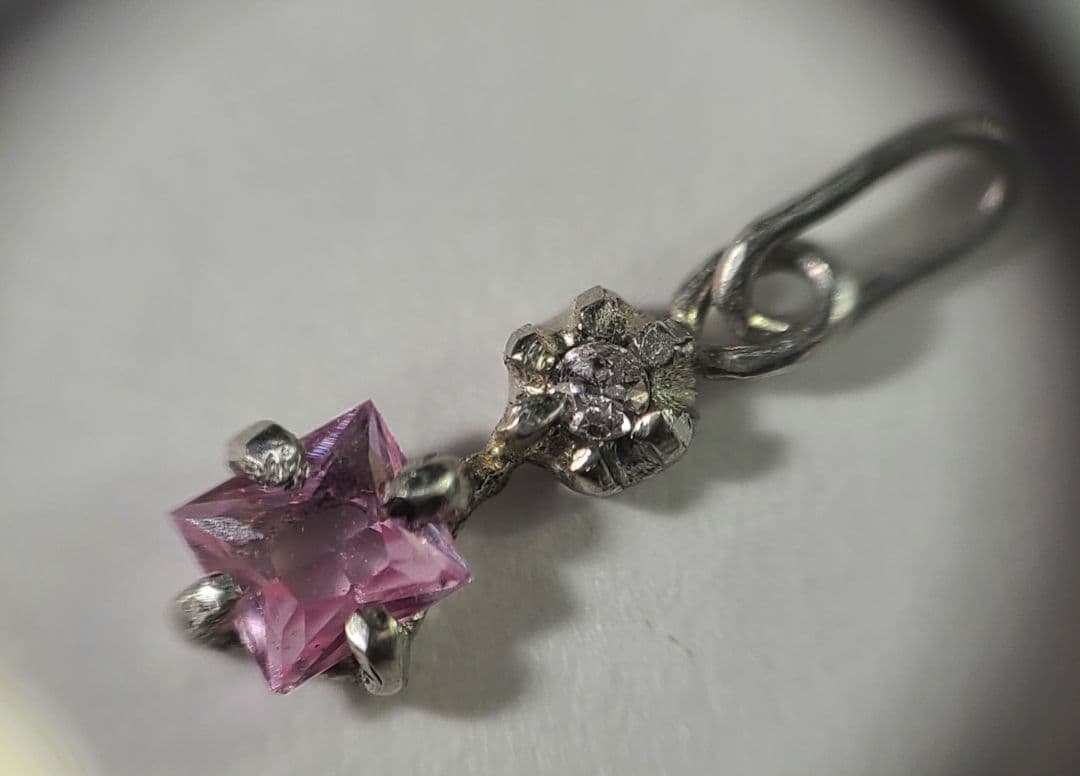 美しいピンクの共演!!★パパラチアサファイア&ピンクダイヤモンドPt900★