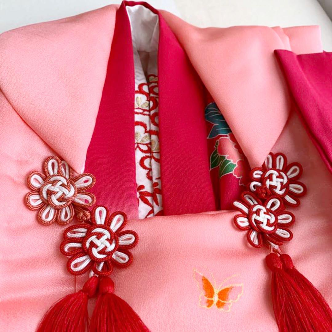 七五三 女の子　三歳用　京友禅　正絹　振袖　被布　セット