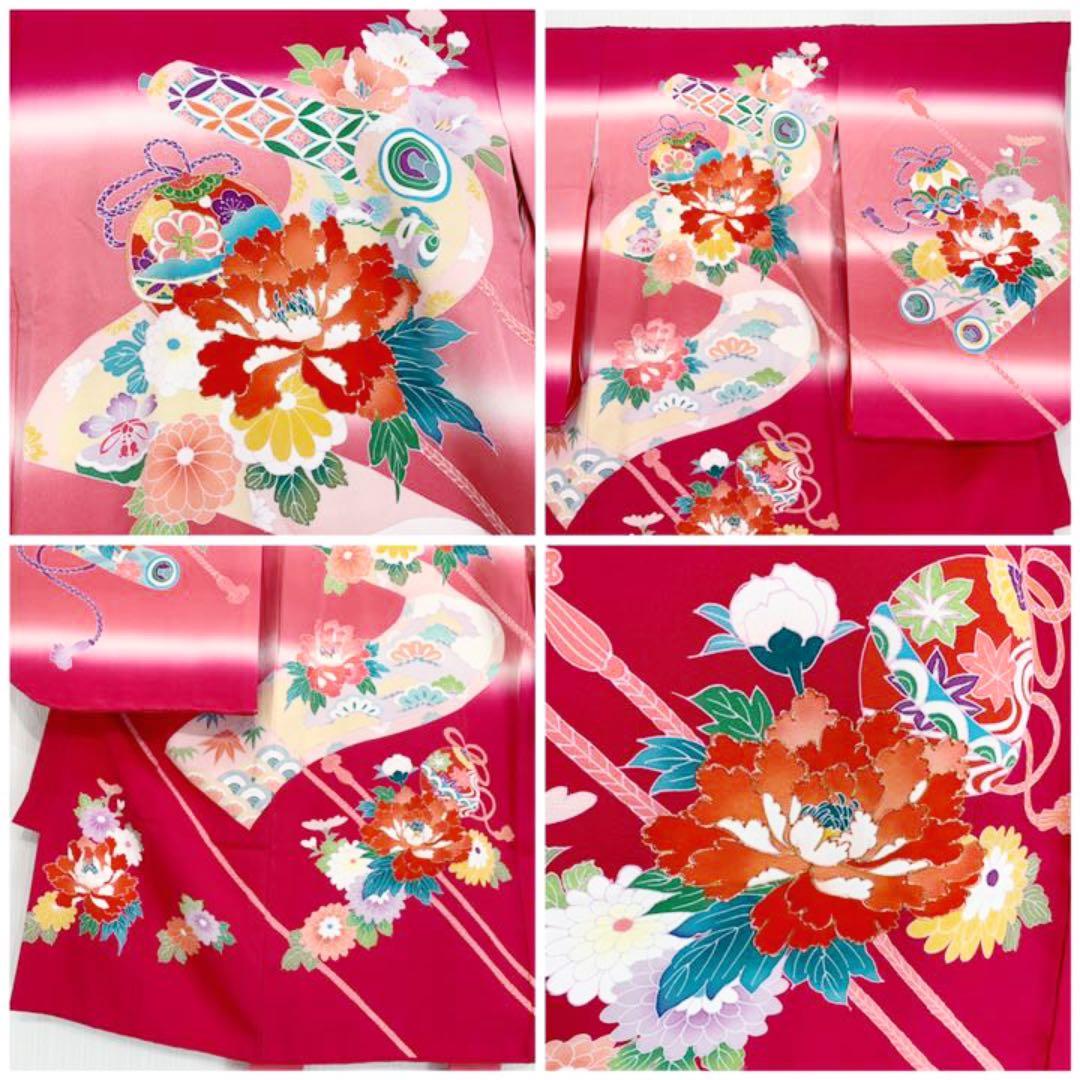 七五三 女の子　三歳用　京友禅　正絹　振袖　被布　セット