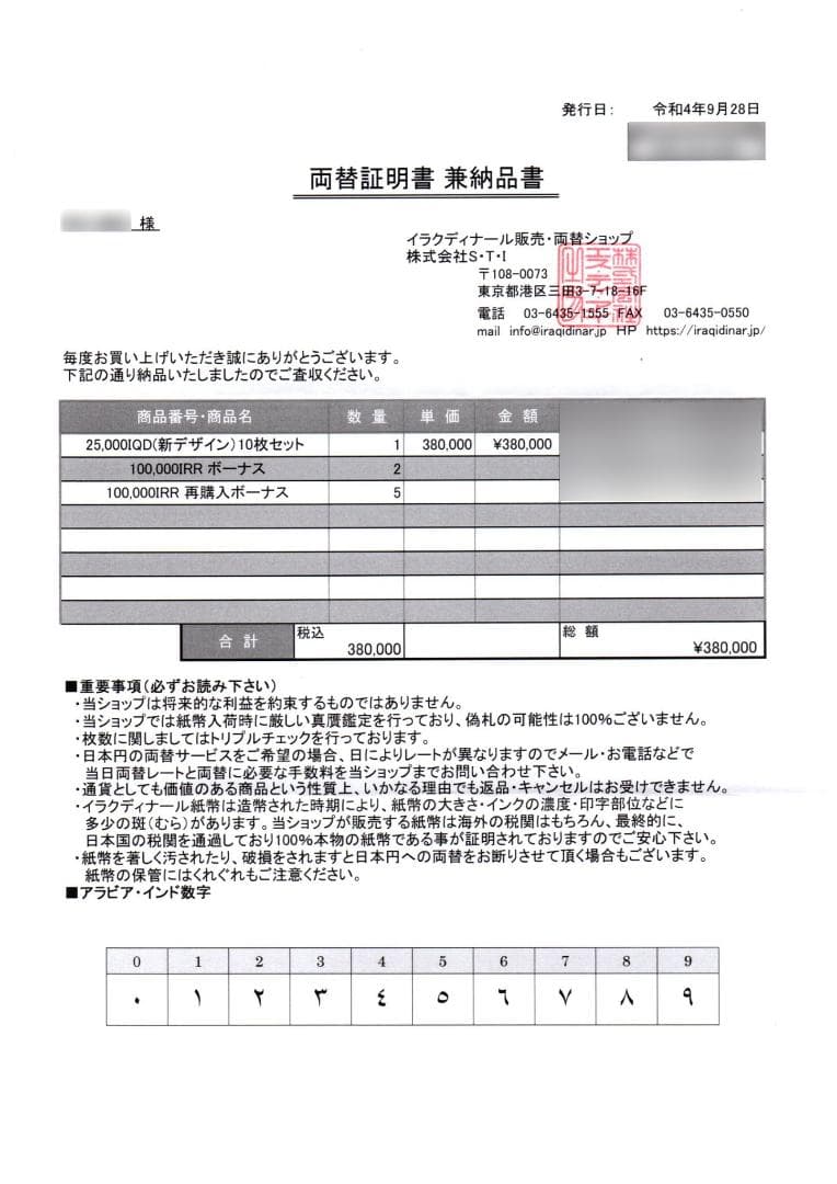 ★25000イラクディナール★60枚★株式会社Ｓ・T・Ｉにて購入★