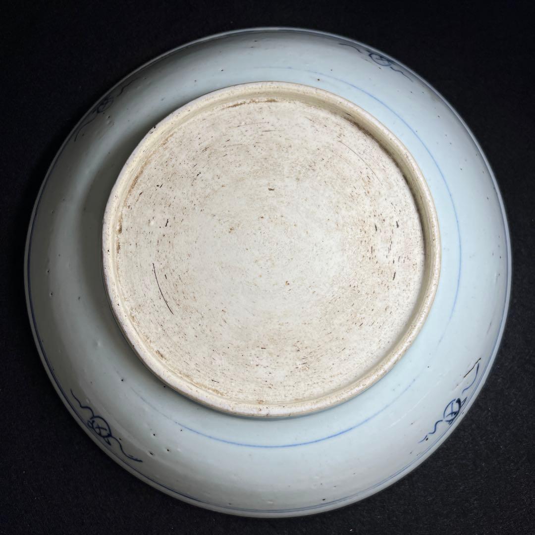 染付麒麟文皿　直径25.8㎝　東Y8-0225☆2F