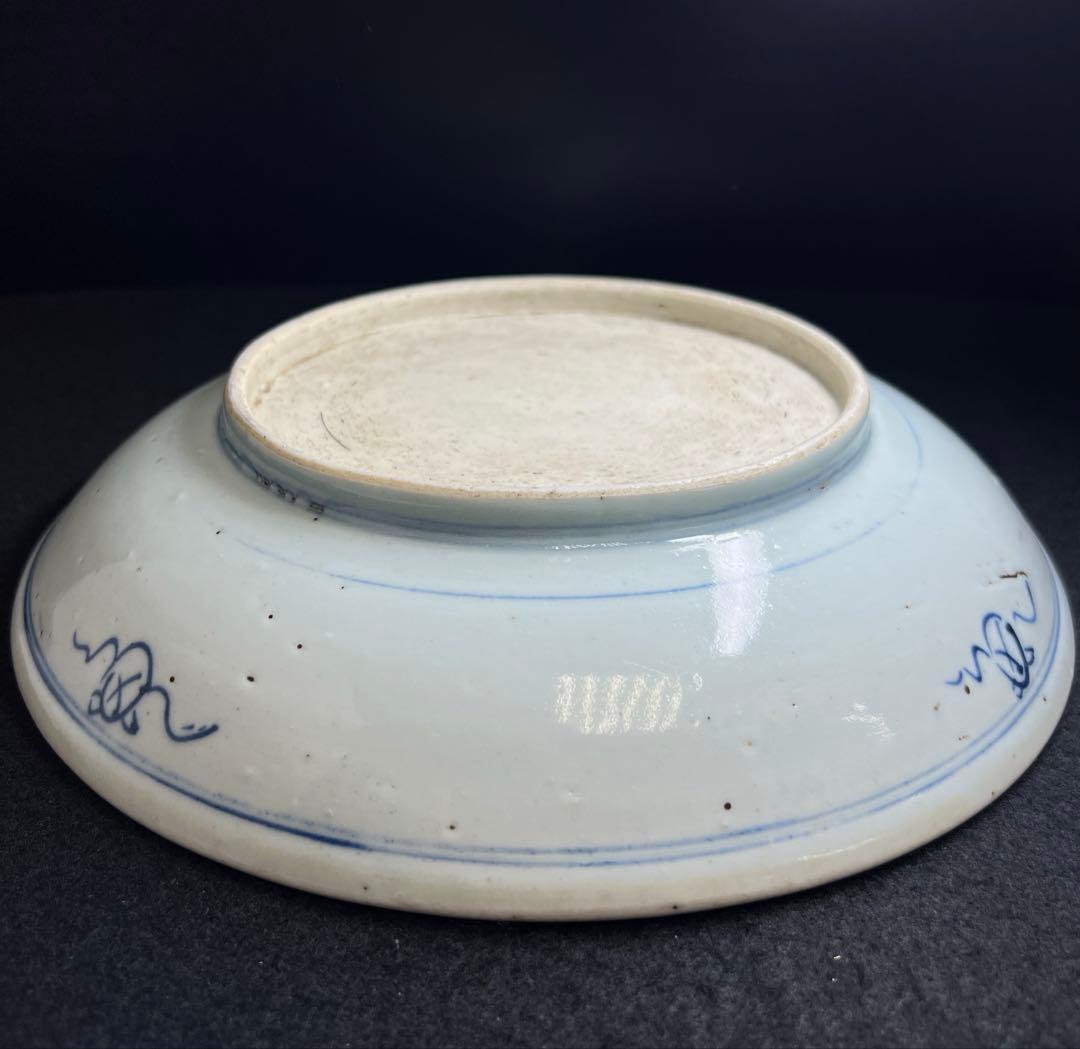 染付麒麟文皿　直径25.8㎝　東Y8-0225☆2F