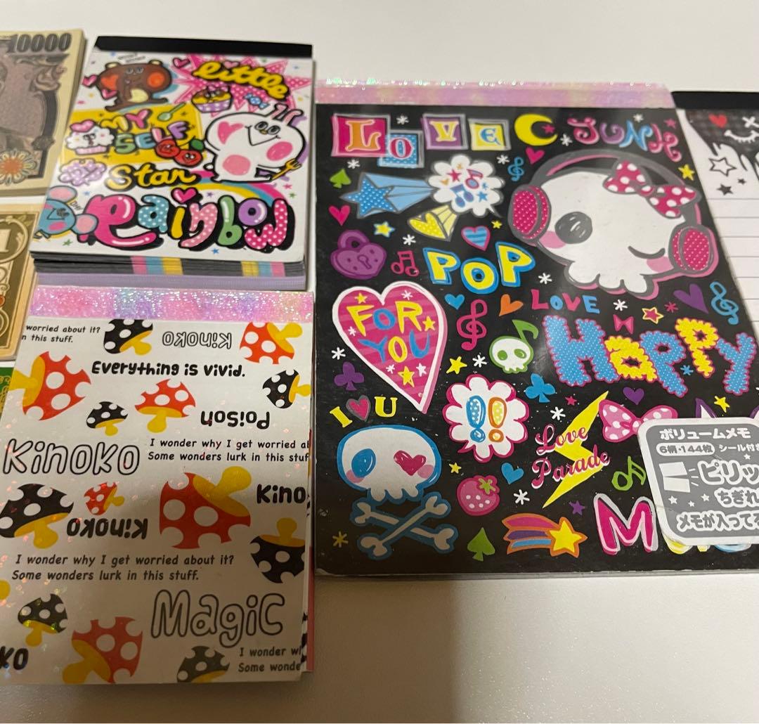 平成レトロ　メモ帳セット　ロックドクロ　うさぎ　くま　きのこ　赤ずきん