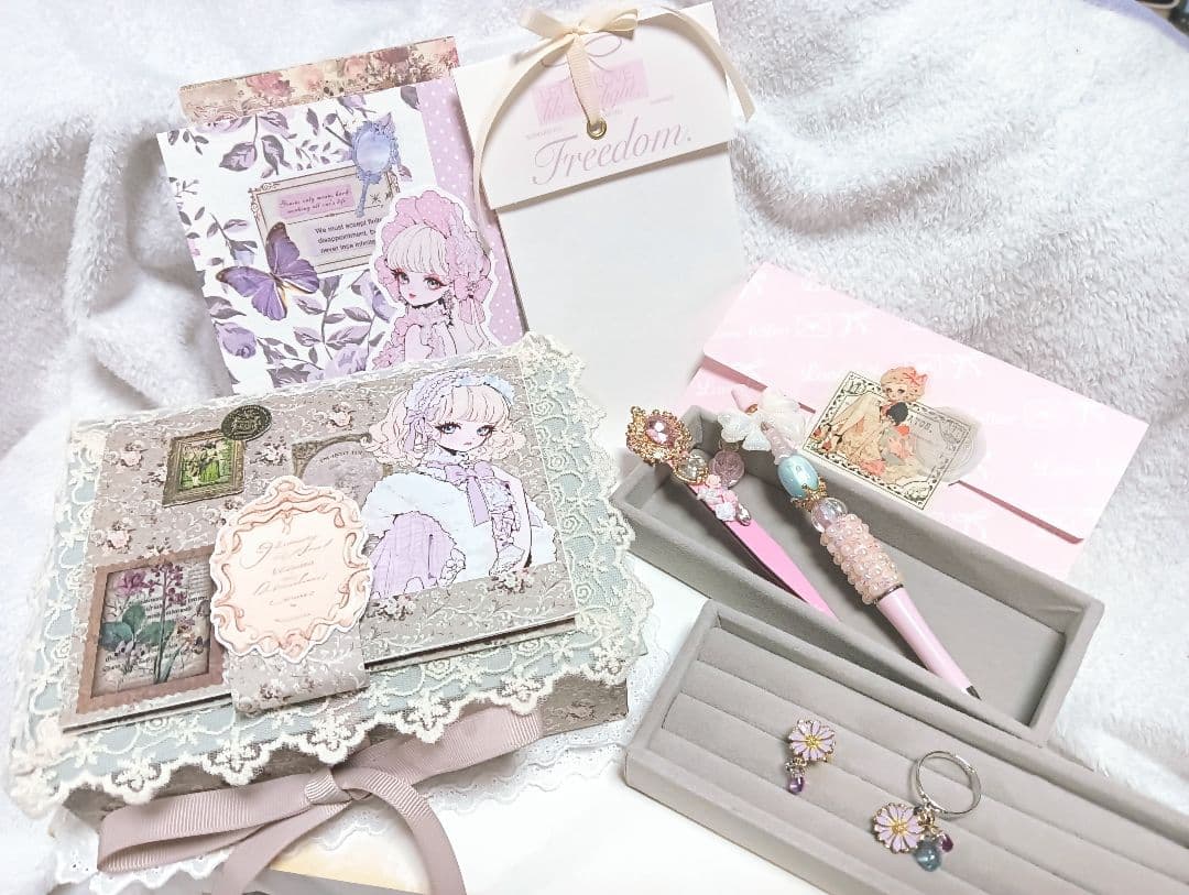 おすそ分けファイル　ボックス　ジュエリー　デコボールペン　デコピンセット　シール