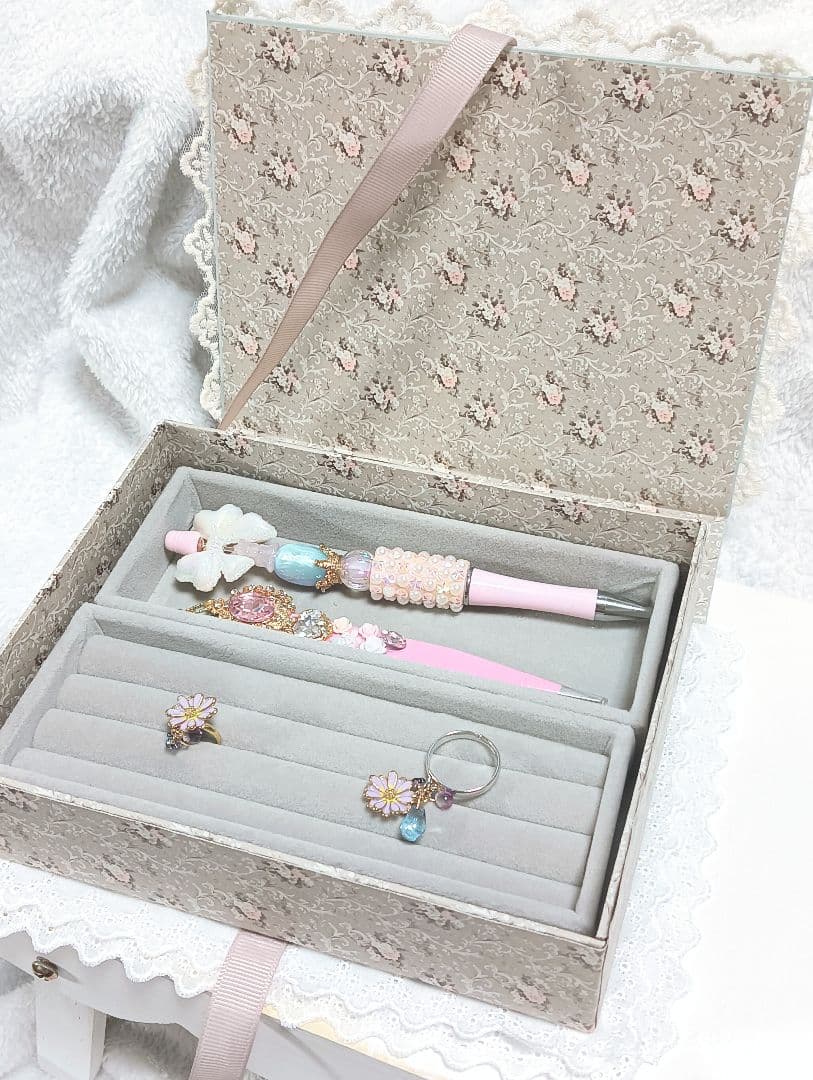 おすそ分けファイル　ボックス　ジュエリー　デコボールペン　デコピンセット　シール