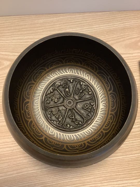 《 チベット密教　新品 》 シンギングボウル　梵字　六字真言　3点セット　u22