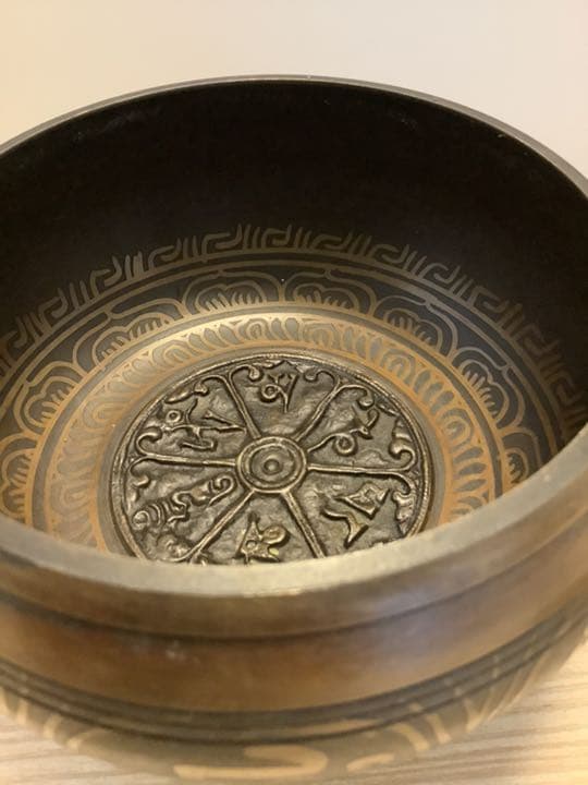 《 チベット密教　新品 》 シンギングボウル　梵字　六字真言　3点セット　u22