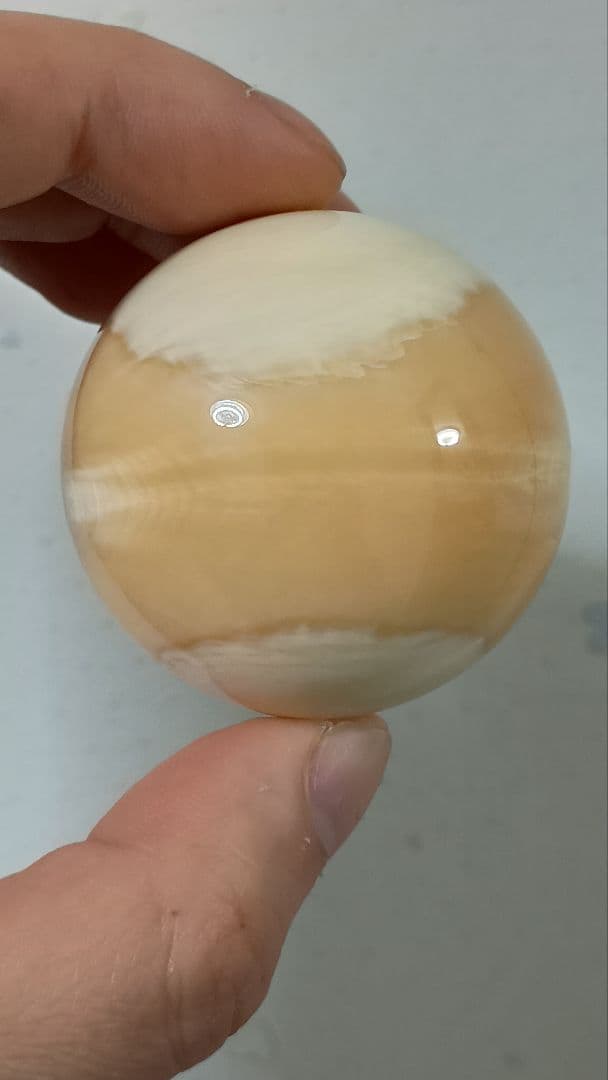 超超超特大 化物級 鯨歯玉 マッコウ鯨 牙玉 無穴 約44.5㎜ 珍品　縁起物