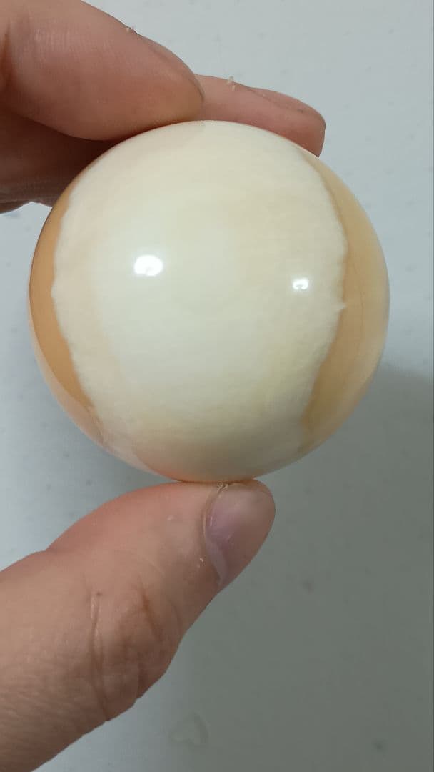 超超超特大 化物級 鯨歯玉 マッコウ鯨 牙玉 無穴 約44.5㎜ 珍品　縁起物