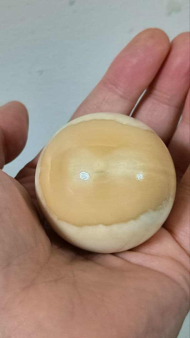 超超超特大 化物級 鯨歯玉 マッコウ鯨 牙玉 無穴 約44.5㎜ 珍品　縁起物