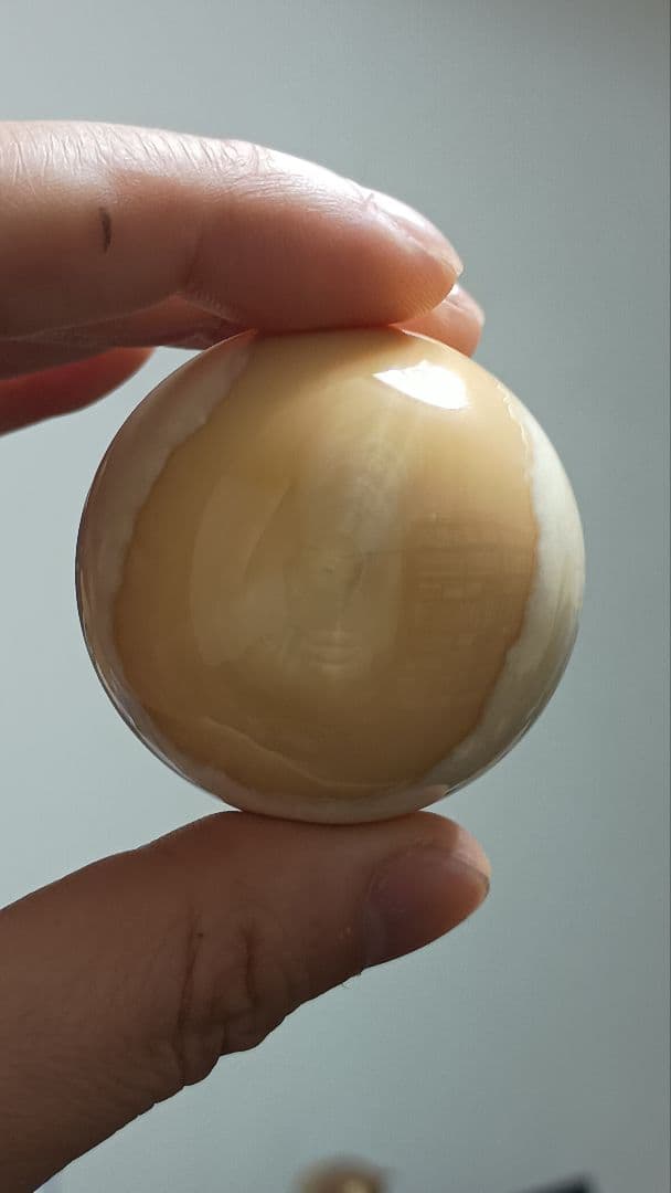 超超超特大 化物級 鯨歯玉 マッコウ鯨 牙玉 無穴 約44.5㎜ 珍品　縁起物