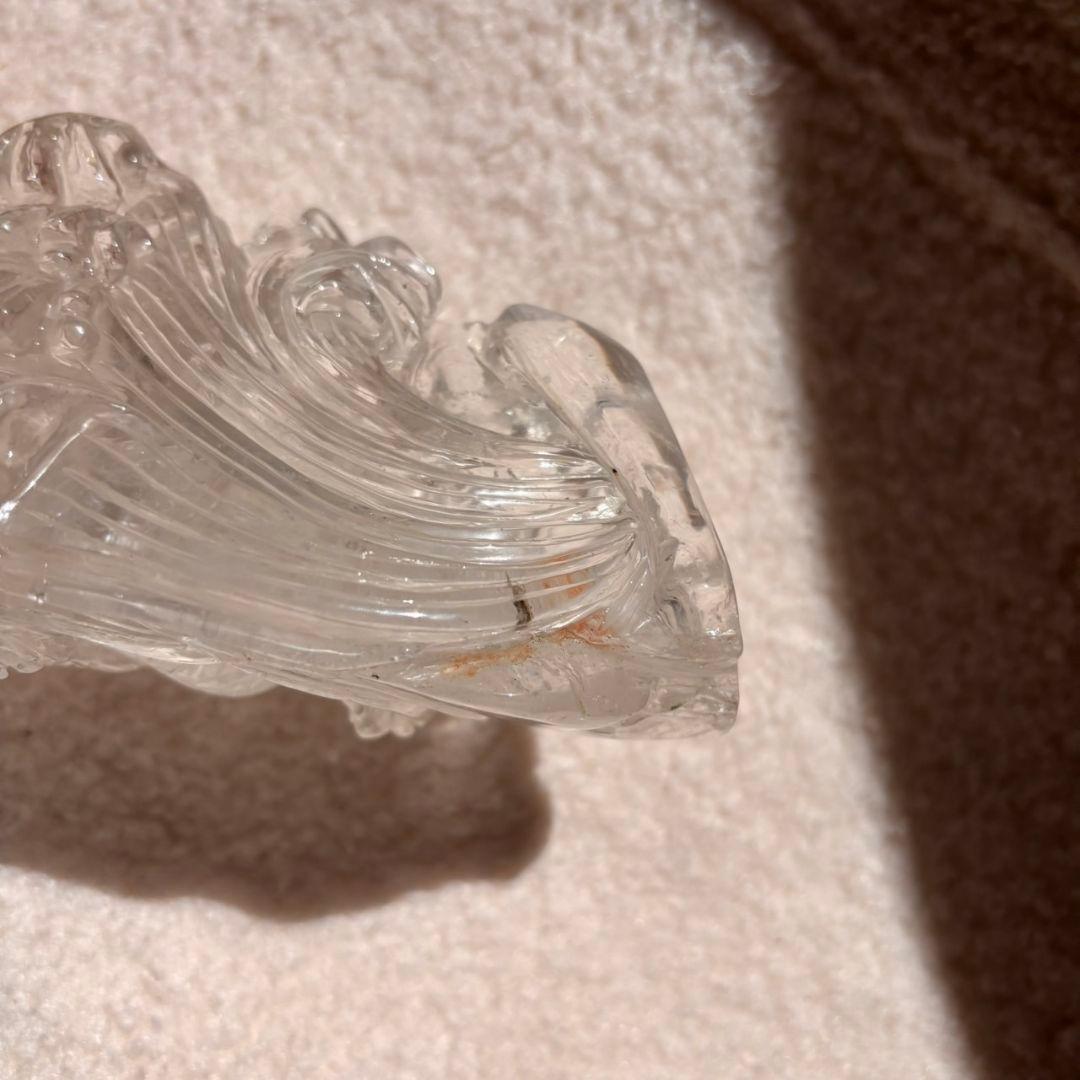 天然石　レインボー　 登り龍 置物1254ｇ