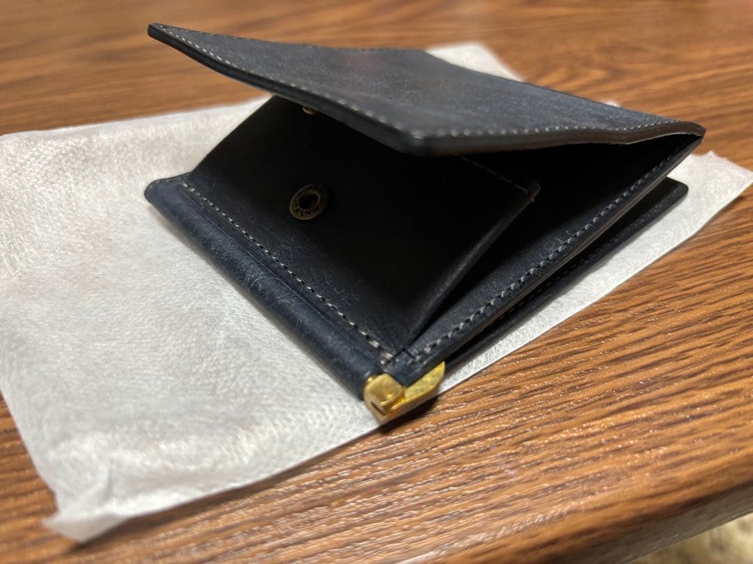 ヒズファクトリー マネークリップ ネイビー 財布