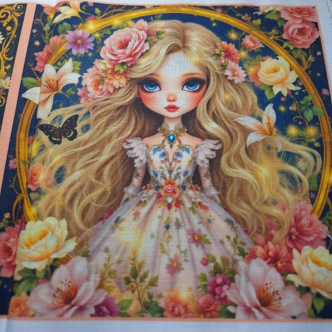 美しい女性パネル生地　ハンドメイド　レアパネル