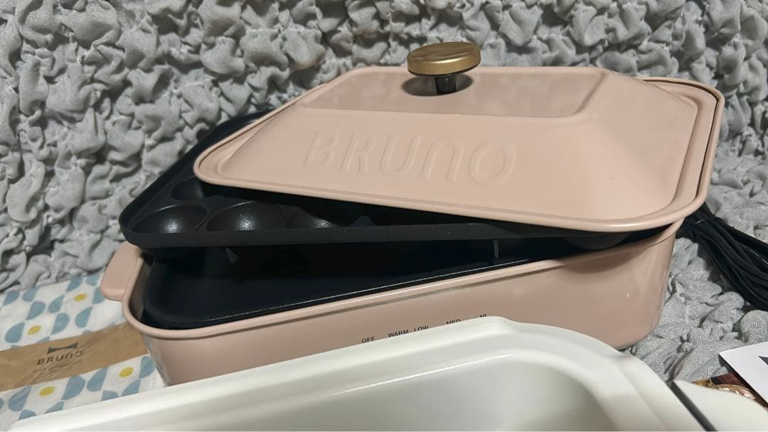 【美品】 BRUNO コンパクトホットプレート セラミックコート鍋 BOE021