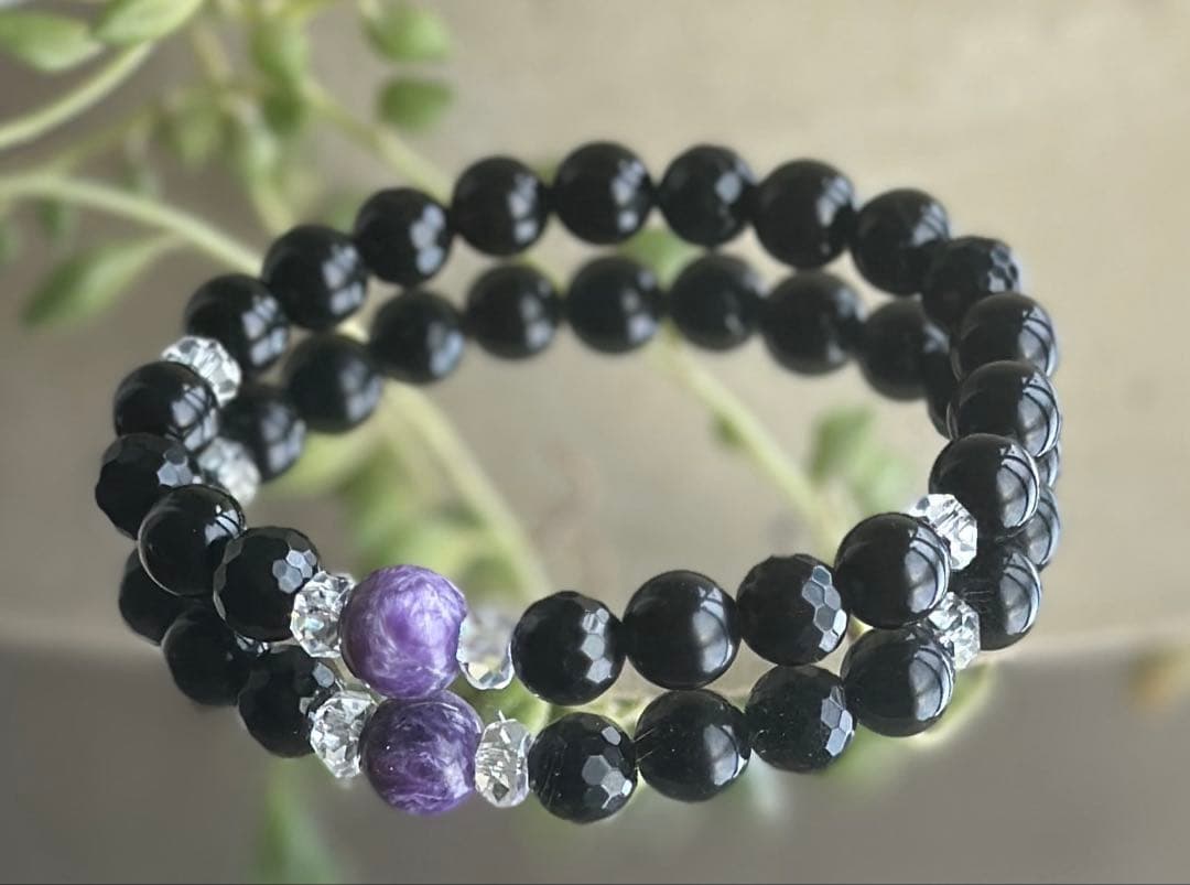 守護◆チャロアイト×モリオンブレスレット