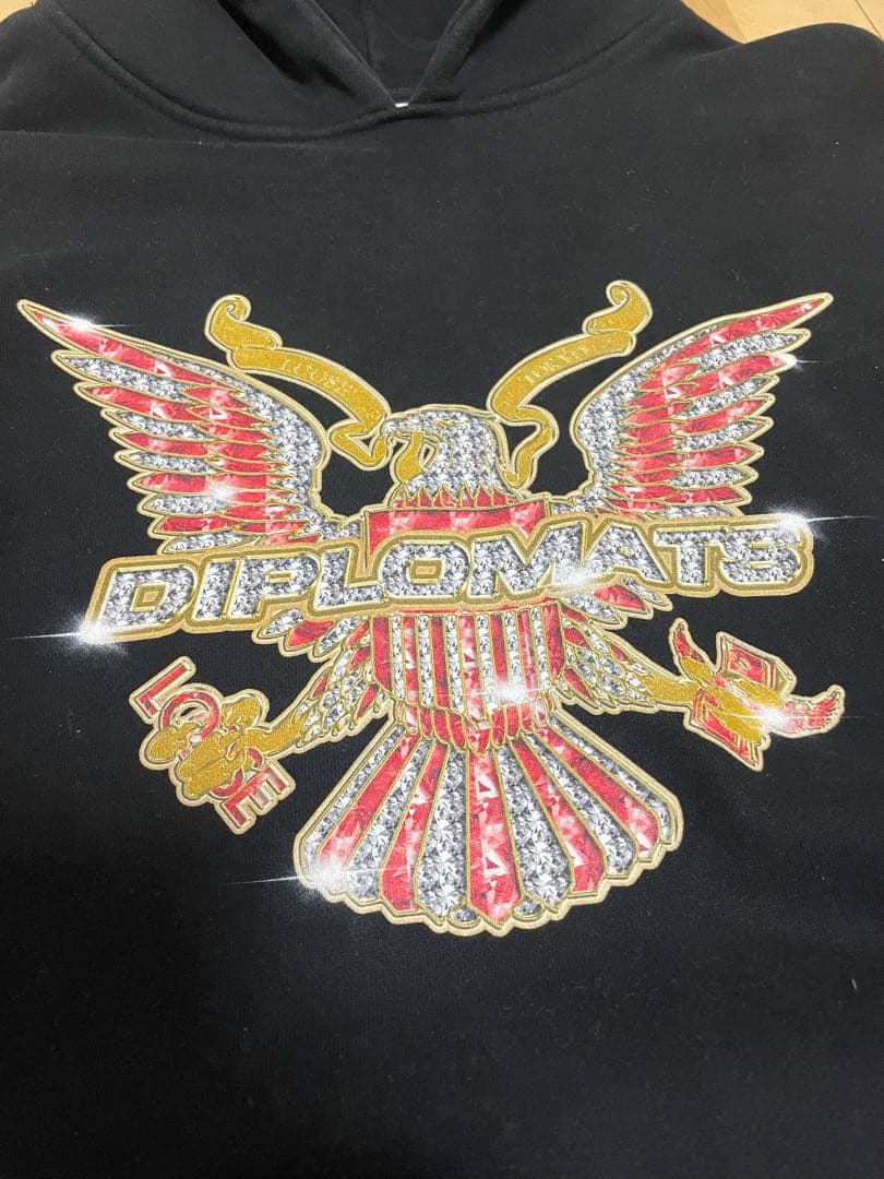 【希少品】DIPLOMATS パーカー黒 XL ヘビーウェイト