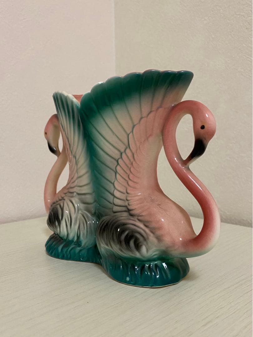希少品 ピンク フラミンゴ 花瓶 フラワーベース 50S ミッドセンチュリー